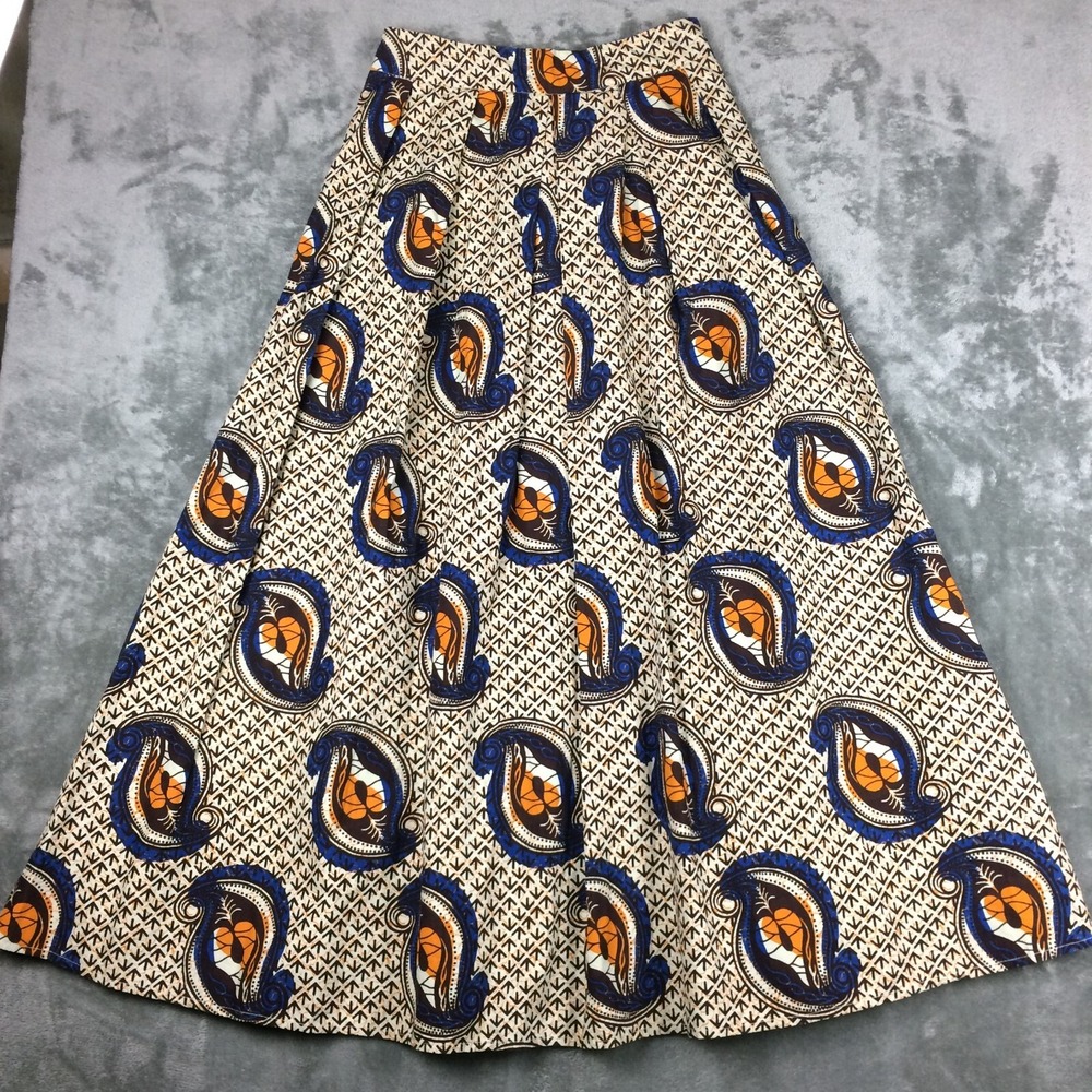 Anthropologie Maaike Maxi Skirt Womens 4 Mille Collines Pleated Lined Africa